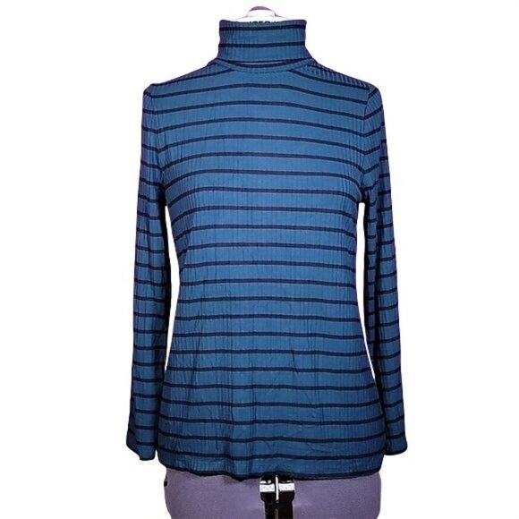 Charter Club Striped Turtleneck Top Sz S - Picture 1 of 10